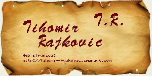 Tihomir Rajković vizit kartica